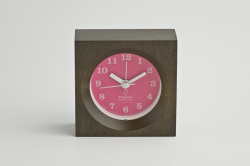 Lemonos(レモノス)  wood alarm(ウッドアラーム)　ピンク　置時計