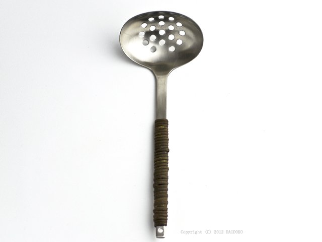 工房アイザワ】 穴明お玉（アケビ巻） パセリシリーズのステンレス製穴